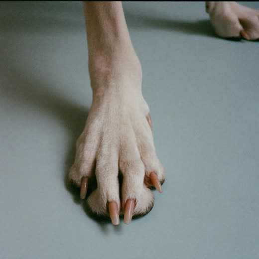 A dog's paw with freshly clipped nails